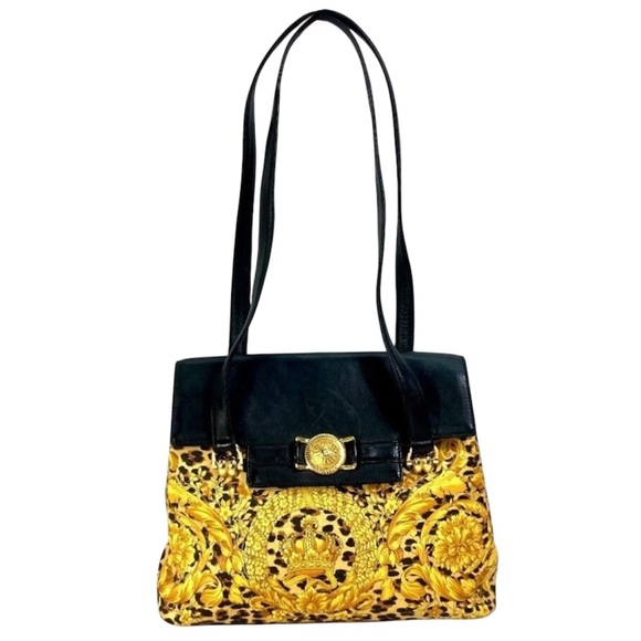 Versace Handbags - VERSACE Sunburst Leopard Print Shoulder Bag W/ COA